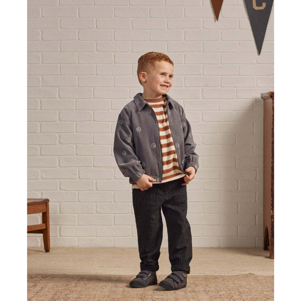 NWT NEW Rylee + Cru Peace Sign Corduroy Bomber Jacket Sz 6-7